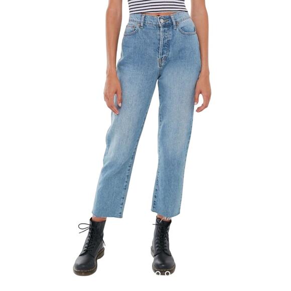 BDG Urban Outfitter Slim Straight Mom Cropped Button Fly Jeans Size 26 - Picture 1 of 10